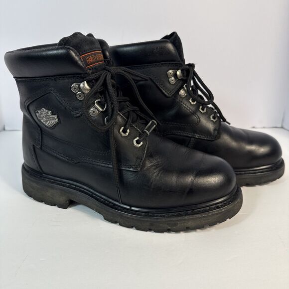 Harley Davidson Badlands Motorcycle Boots Black #91005 Size 8.5 Wide